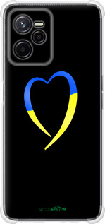 Силикон с усиленными углами чехол Жёлто-голубое сердце для Realme C35 - 885sp-4235 изображение 
