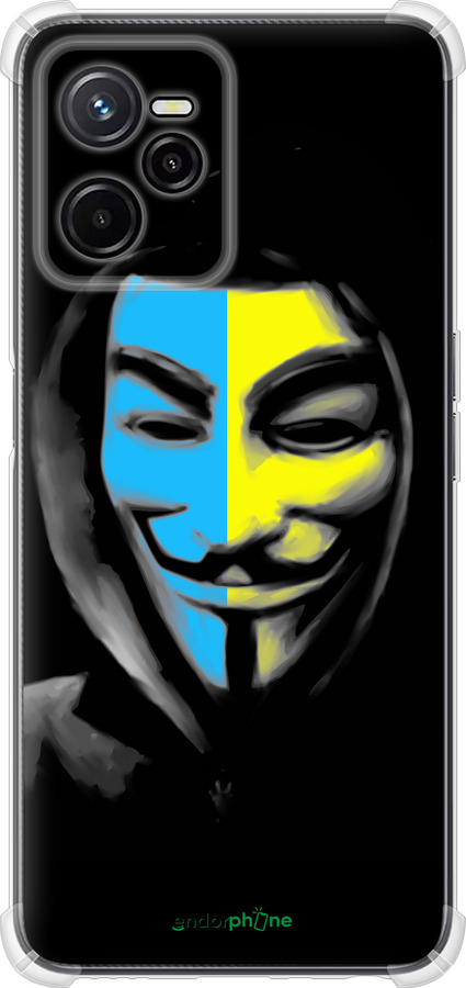Силикон с усиленными углами чехол Украинский анонимус для Realme C35 - 1062sp-4235 изображение 