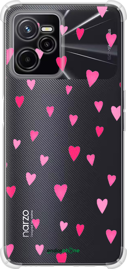 Силикон с усиленными углами чехол Сердечки 2 для Realme C35 - 4763sp-4235 изображение 