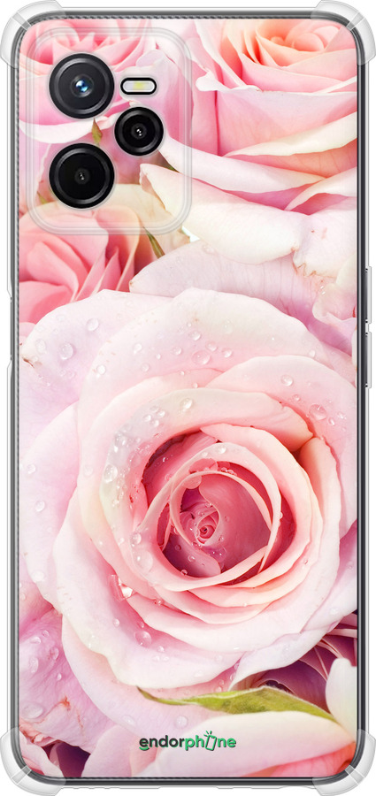Силикон с усиленными углами чехол Розы для Realme C35 - 525sp-4235 изображение 