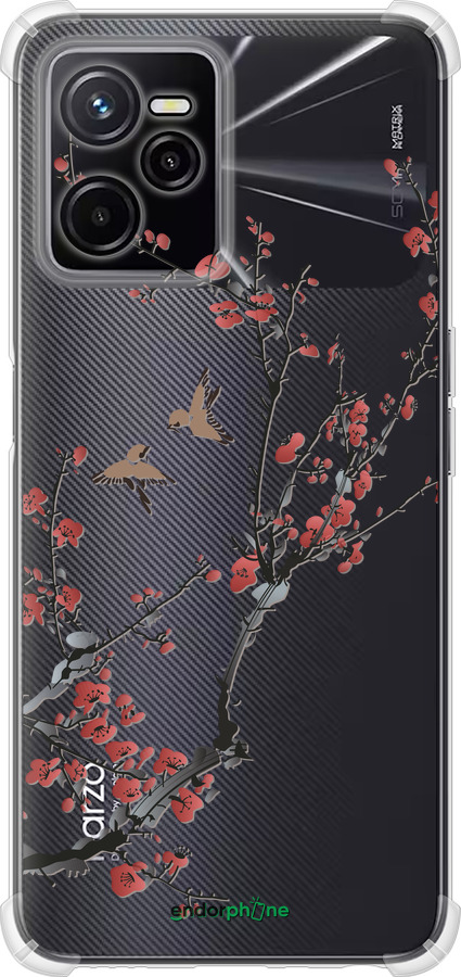 Силикон с усиленными углами чехол Сакура v2 для Realme C35 - 5538sp-4235 изображение 