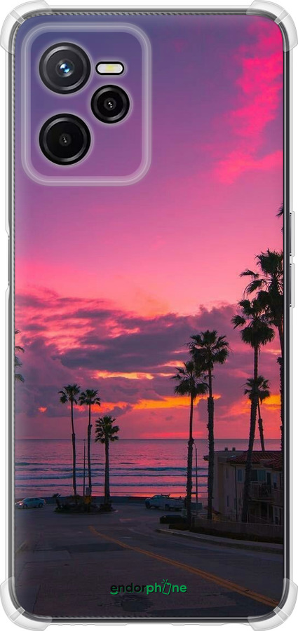 Силикон с усиленными углами чехол Пальмы для Realme C35 - 5873sp-4235 изображение 