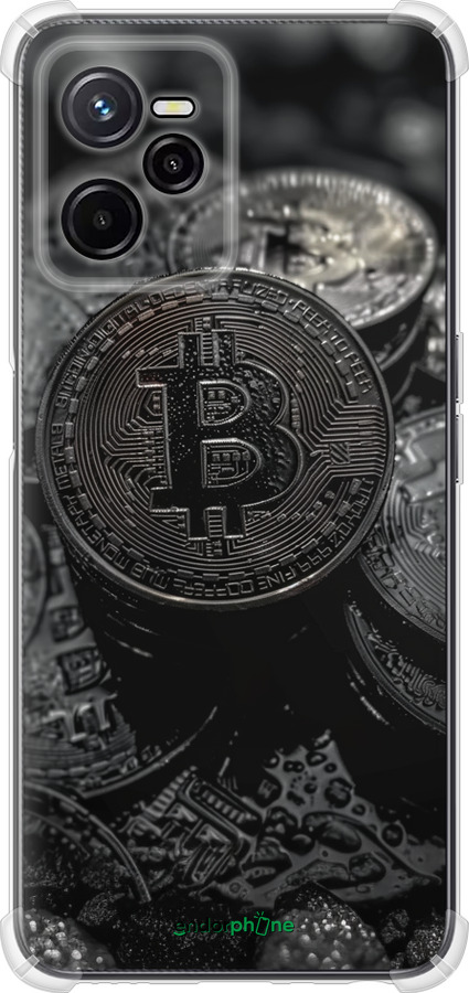 Силикон с усиленными углами чехол Black Bitcoin для Realme C35 - 6090sp-4235 изображение 