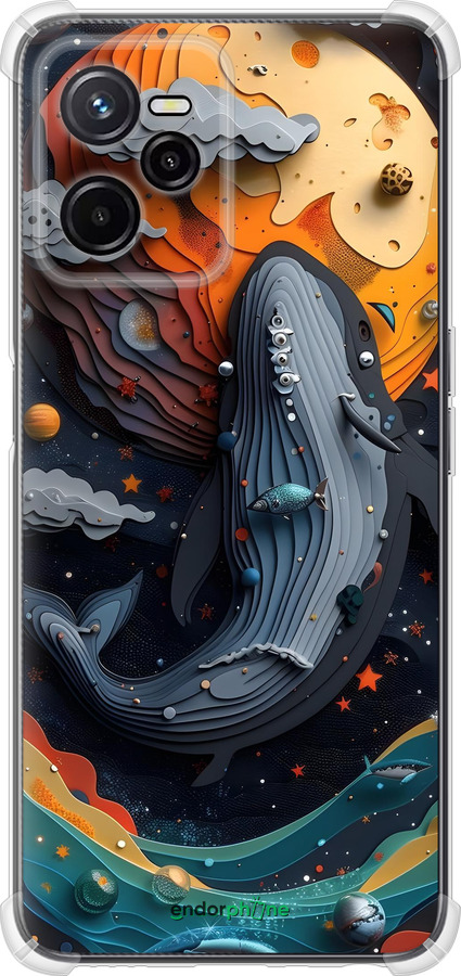 Силикон с усиленными углами чехол Кит в космосе для Realme C35 - 6328sp-4235 изображение 