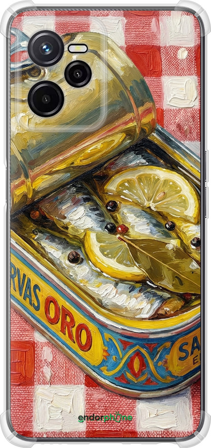 Силикон с усиленными углами чехол Vintage Sardine Tin Phone для Realme C35 - 6772sp-4235 изображение 