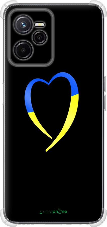 Силикон с усиленными углами чехол Жёлто-голубое сердце для Realme C35 - 885sp-4235 изображение 