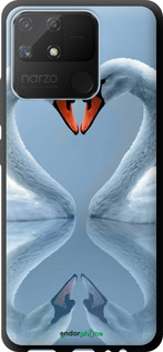 TPU чехол Лебеди для Realme Narzo 50A - 6007b-2514 изображение 