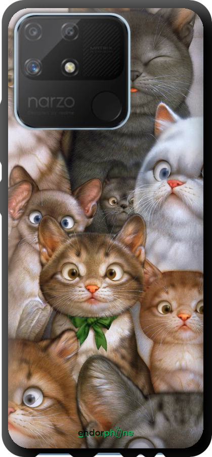 

TPU чорний чохол "Коти" для Realme Narzo 50A