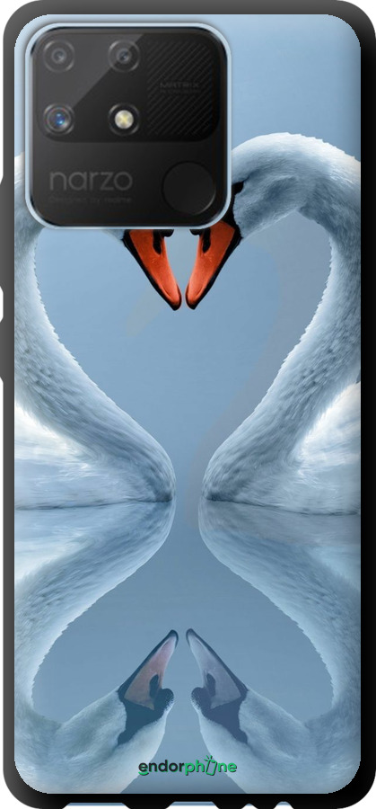TPU чехол Лебеди для Realme Narzo 50A - 6007b-2514 изображение 