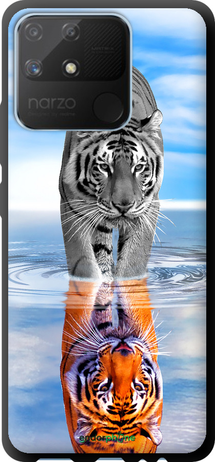 TPU чехол Тигр для Realme Narzo 50A - 6016b-2514 изображение 
