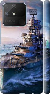 3D пластиковий матовий чехол Військовий корабель, world of tanks, wargaming для Realme Narzo 50A - 6461m-2514 изображение 