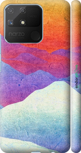 3D пластиковый матовый чехол Горный закат для Realme Narzo 50A - 6479m-2514 изображение 