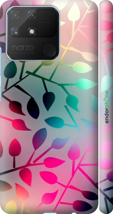

3D пластиковий матовий чохол "Листя" для Realme Narzo 50A