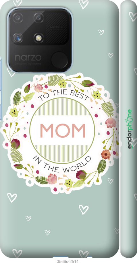 

Custodia in Plastica 3D opaca Alla mamma migliore" for Realme Narzo 50A", Blu