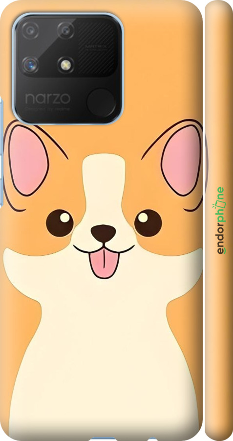 3D пластиковий матовий чехол Милый пес для Realme Narzo 50A - 6296m-2514 изображение 