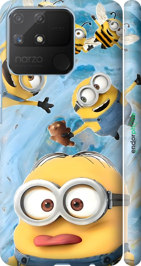 3D пластиковий матовий чехол Миньоны для Realme Narzo 50A - 6386m-2514 изображение 