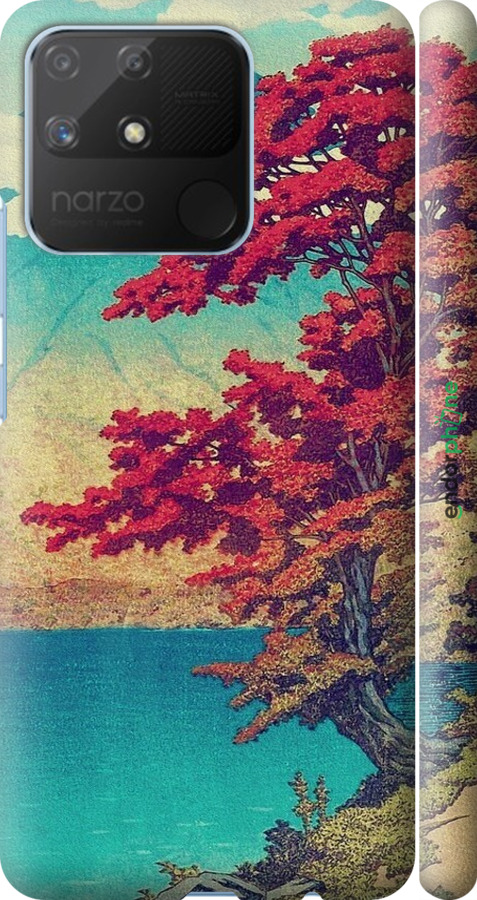 3D пластиковый матовый чехол С изображением природы для Realme Narzo 50A - 6469m-2514 изображение 