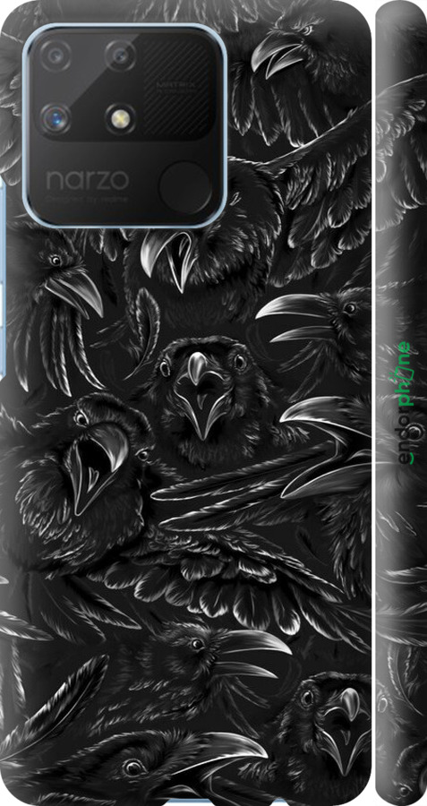3D пластиковий матовий чехол Вороня лють для Realme Narzo 50A - 6474m-2514 изображение 