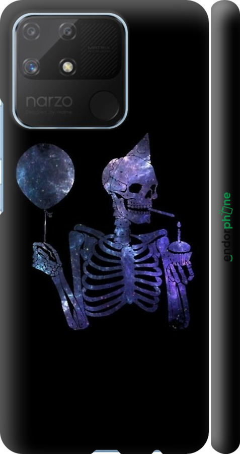 3D пластиковый матовый чехол Скелетное искусство для Realme Narzo 50A - 6536m-2514 изображение 