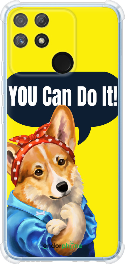 Силикон с усиленными углами чехол чехол с корги You Can Do It для Realme Narzo 50A - 6184sp-2514 изображение 