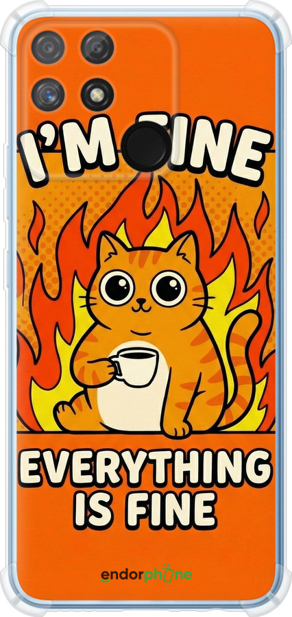 Силикон с усиленными углами чехол Funny Cat для Realme Narzo 50A - 6786sp-2514 изображение 