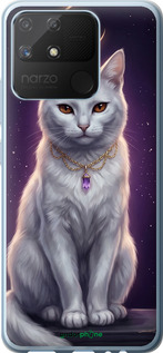 Силіконовий чехол Mystic White Cat Gothic Dark Purple Gold для Realme Narzo 50A - 6805u-2514 изображение 