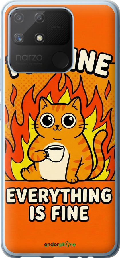 Силиконовый чехол Funny Cat для Realme Narzo 50A - 6786u-2514 изображение 