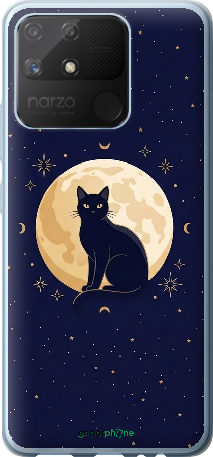 Силиконовый чехол Cute Cat Celestial/Witchy для Realme Narzo 50A - 6787u-2514 изображение 