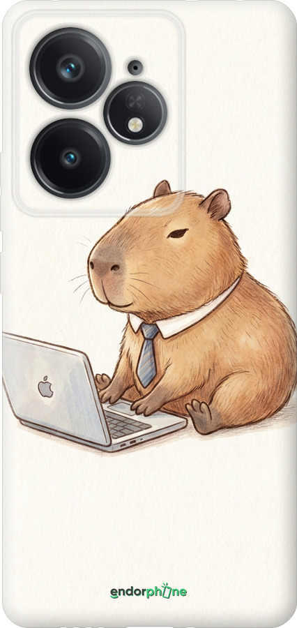Силиконовый чехол Funny Capybara CEO Working для Realme Neo7 - 6777u-3946 изображение 