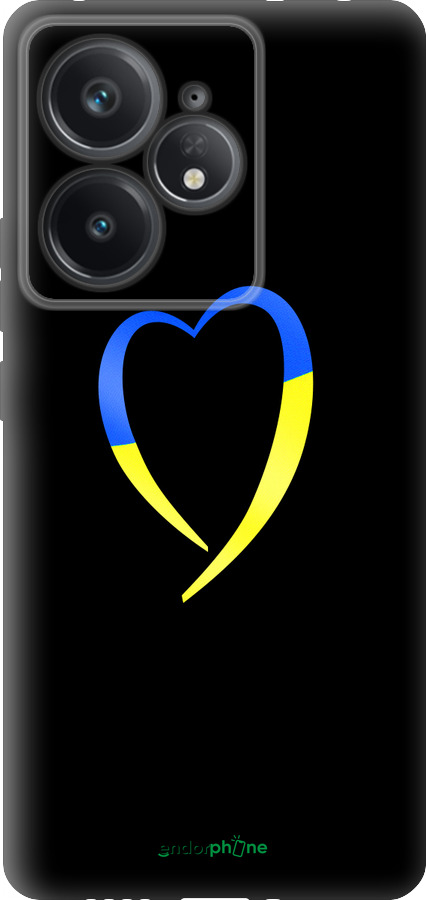 Силиконовый чехол Жёлто-голубое сердце для Realme Neo7 - 885u-3946 изображение 