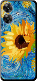 TPU чехол Цветы желто-голубые для Realme Narzo N61 - 5308b-3974 изображение 