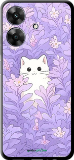 TPU чехол Котик в цветах для Realme Narzo N61 - 6390b-3974 изображение 