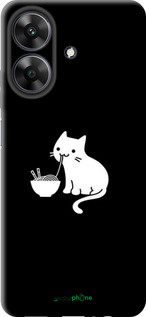 TPU чехол С милым котом на черном фоне для Realme Narzo N61 - 6528b-3974 изображение 