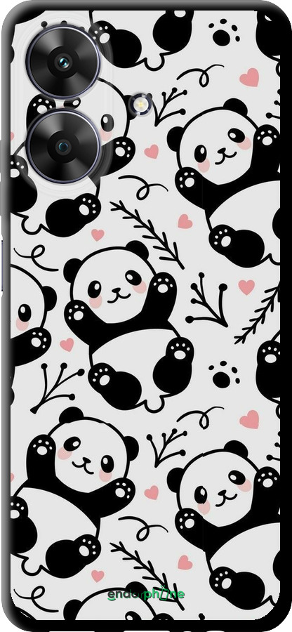 TPU чехол Панды для Realme Narzo N61 - 4318b-3974 изображение 