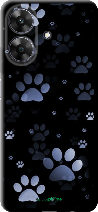 TPU чехол С синими отпечатками лап для Realme Narzo N61 - 6441b-3974 изображение 