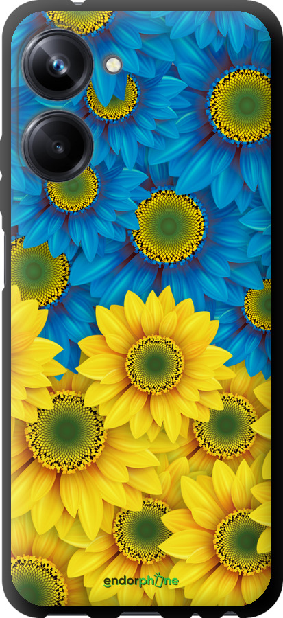 TPU чехол Жовто-блакитні квіти  для Realme 10 Pro - 1048b-2945 изображение 