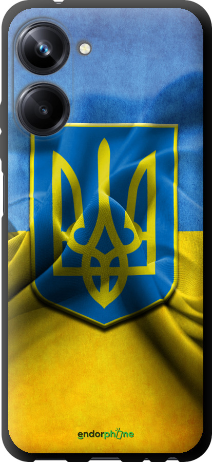 

TPU чорний чохол "Прапор та герб України" для Realme 10 Pro, Блакитний