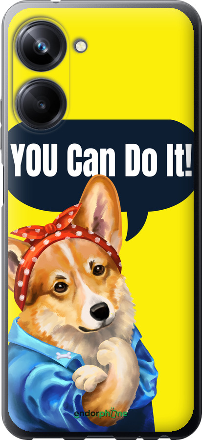 Силиконовый чехол чехол с корги You Can Do It для Realme 10 Pro - 6184u-2945 изображение 