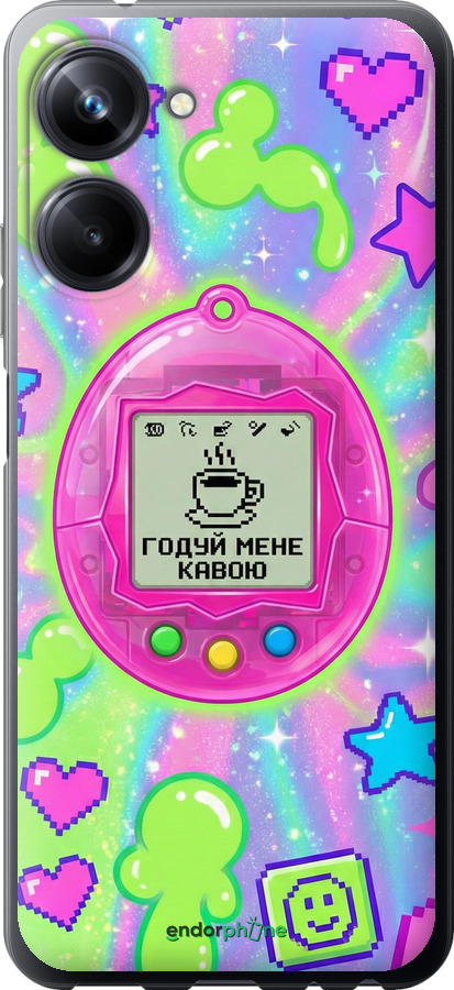 Силіконовий чехол Y2K Aesthetic Retro Pet: Годуй мене кавою для Realme 10 Pro - 6784u-2945 изображение 