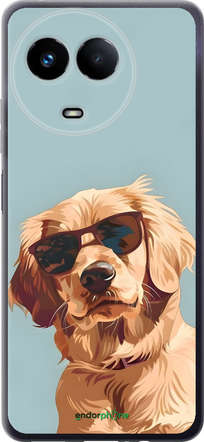 Силиконовый чехол Пес в очках для Realme Realme 11 5G - 6381u-3175 изображение 