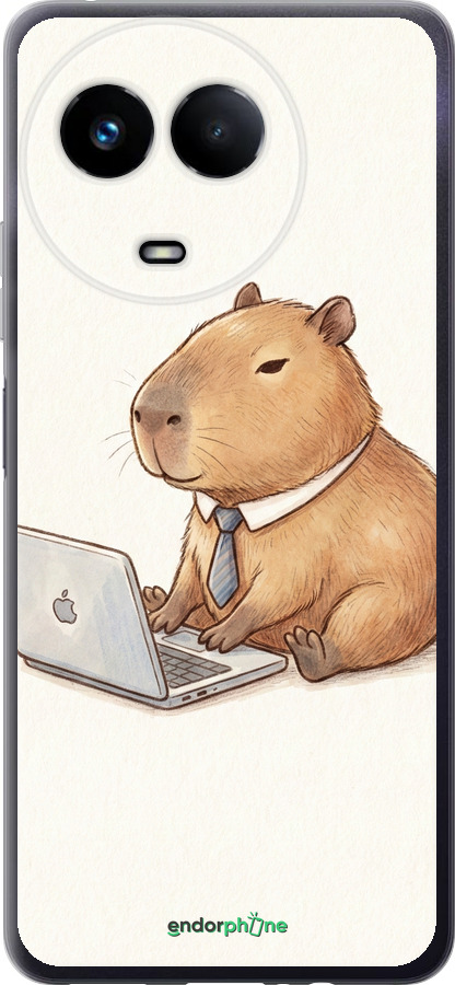 Силіконовий чехол Funny Capybara CEO Working для Realme Realme 11 5G - 6777u-3175 изображение 