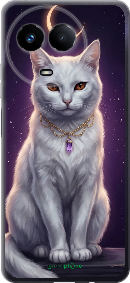 Силиконовый чехол Mystic White Cat Gothic Dark Purple Gold для Realme Realme 11 5G - 6805u-3175 изображение 