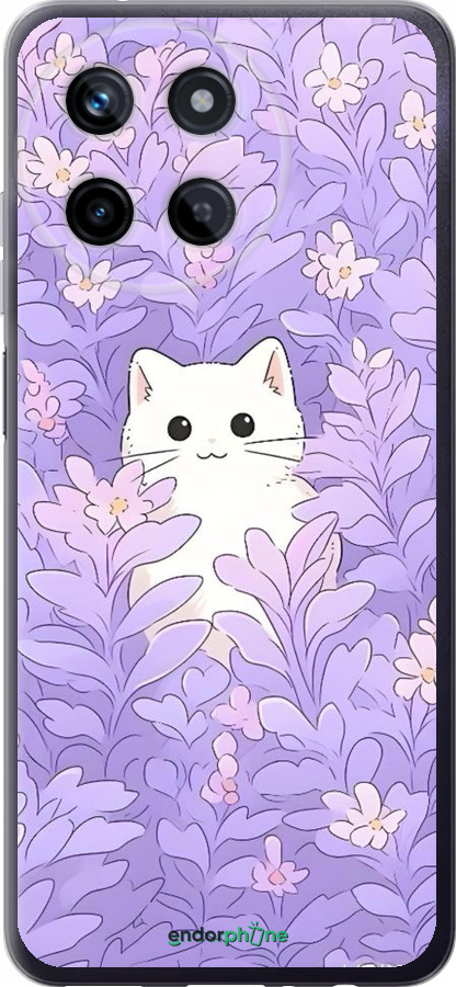 Силиконовый чехол Котик в цветах для Realme Realme 11 - 6390u-3120 изображение 