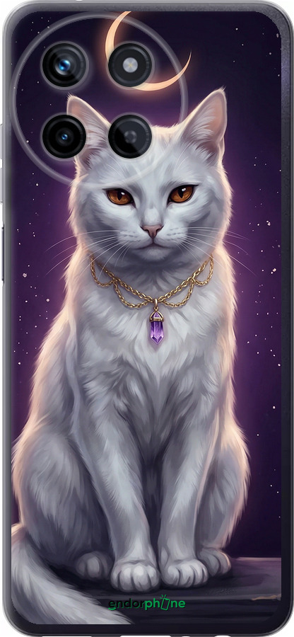 Силиконовый чехол Mystic White Cat Gothic Dark Purple Gold для Realme Realme 11 - 6805u-3120 изображение 