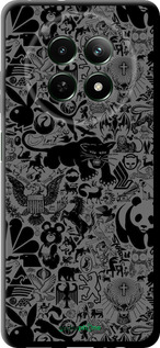 TPU чехол Чёрно-серый стикер бомбинг для Realme Realme 13 5G - 2432b-3916 изображение 