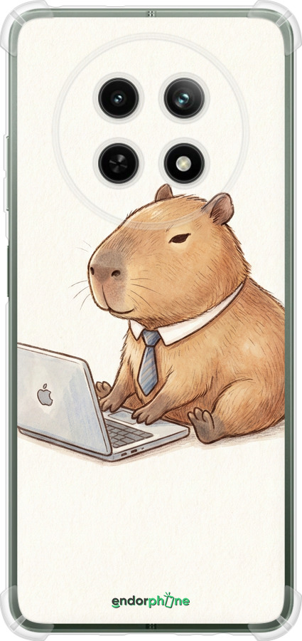 Силикон с усиленными углами чехол Funny Capybara CEO Working для Realme Realme 12 5G - 6777sp-3705 изображение 
