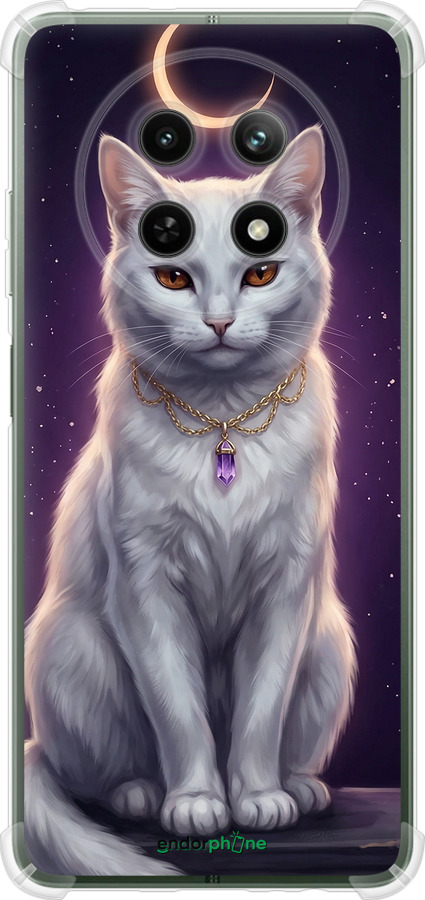 Силіконовий протиударний с посиленими кутами чехол Mystic White Cat Gothic Dark Purple Gold для Realme Realme 13 5G - 6805sp-3916 изображение 