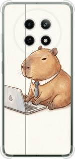 Силиконовый чехол 'Funny Capybara CEO Working' для Realme Realme 12 5G изображение 1