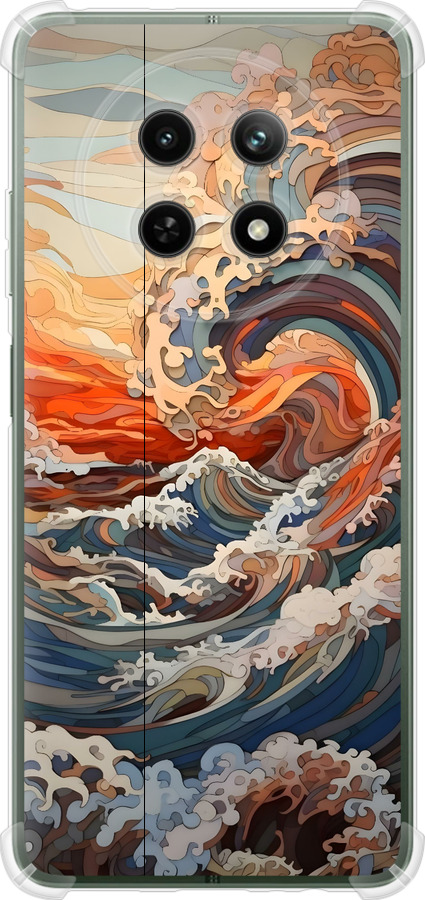 Силиконовый чехол Арт волны для Realme Realme 13 5G - 6324u-3916 изображение 