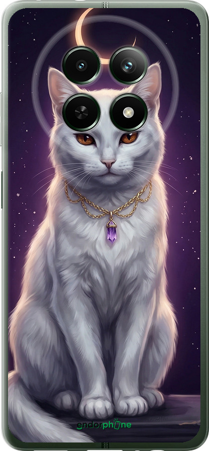 Силиконовый чехол Mystic White Cat Gothic Dark Purple Gold для Realme Realme 12 5G - 6805u-3705 изображение 